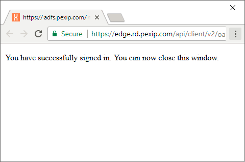 AD FS sign in successful - select the image to enlarge it