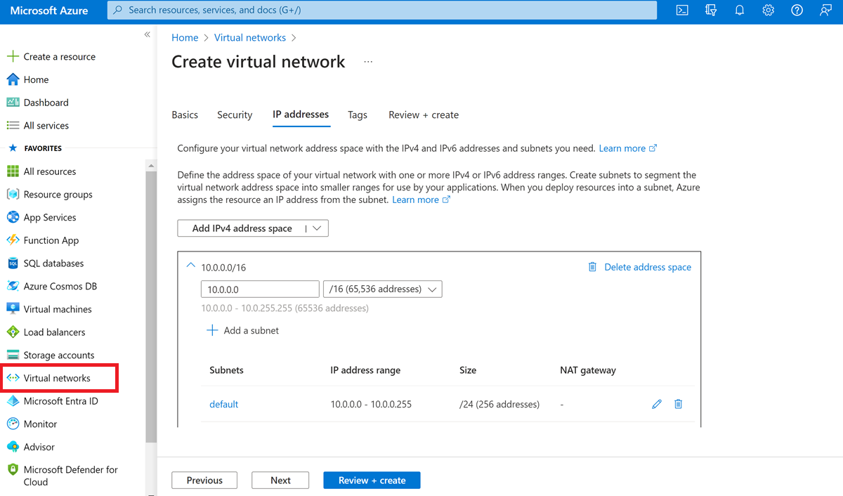 Azure Virtual Network - select the image to enlarge it