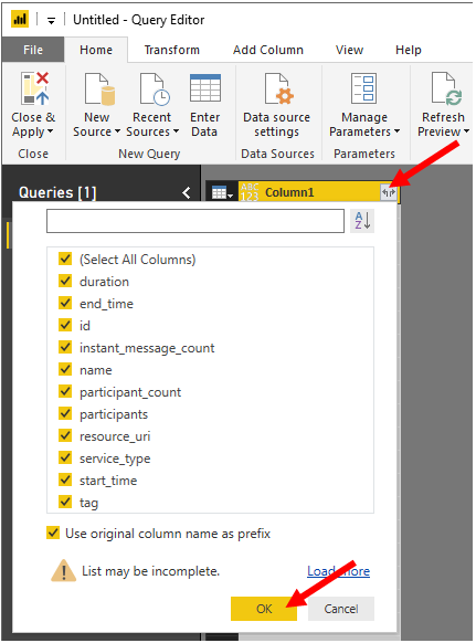 Select columns - click to enlarge image