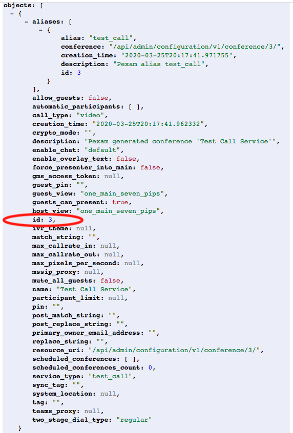 Resource ID of an existing VMR - select the image to enlarge it