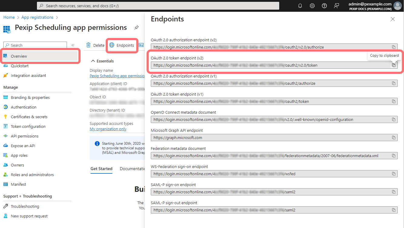 Oauth2 token endpoint - select the image to enlarge it