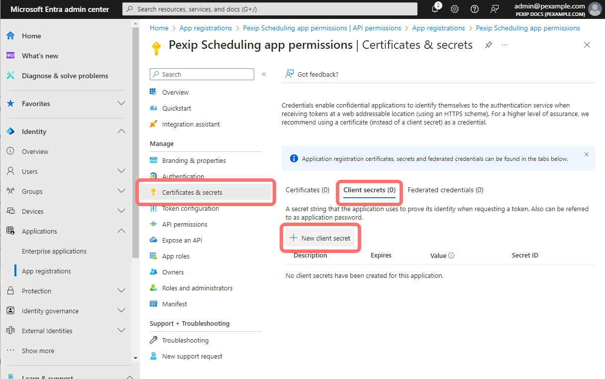 Create new secret - select the image to enlarge it