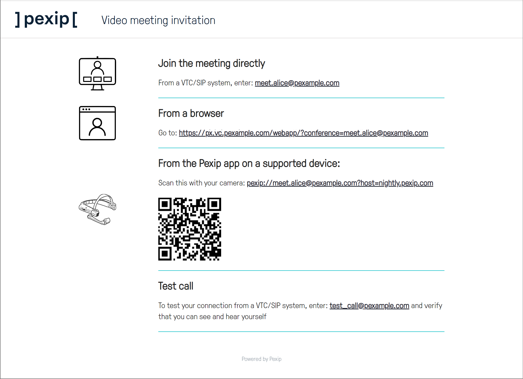 Alternative VTC dialing instructions page