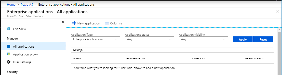 No consented apps - select the image to enlarge it